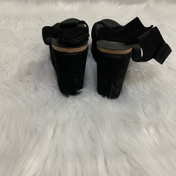Pedro Garcia Black Suede Wedge Platform Sandals - Size 36 - Picture 6 of 6